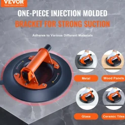 VEVOR Glass Suction Cup, 10" 990 lbs Load Capacity, Vacuum Suction Cup with Steel Handle & Carry Box, Heavy Duty Industrial Suction Cup Lifter Tool for Glass, Granite, Tile, Metal, Wood Panel Lifting