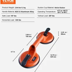 VEVOR Glass Suction Cup, 4.7