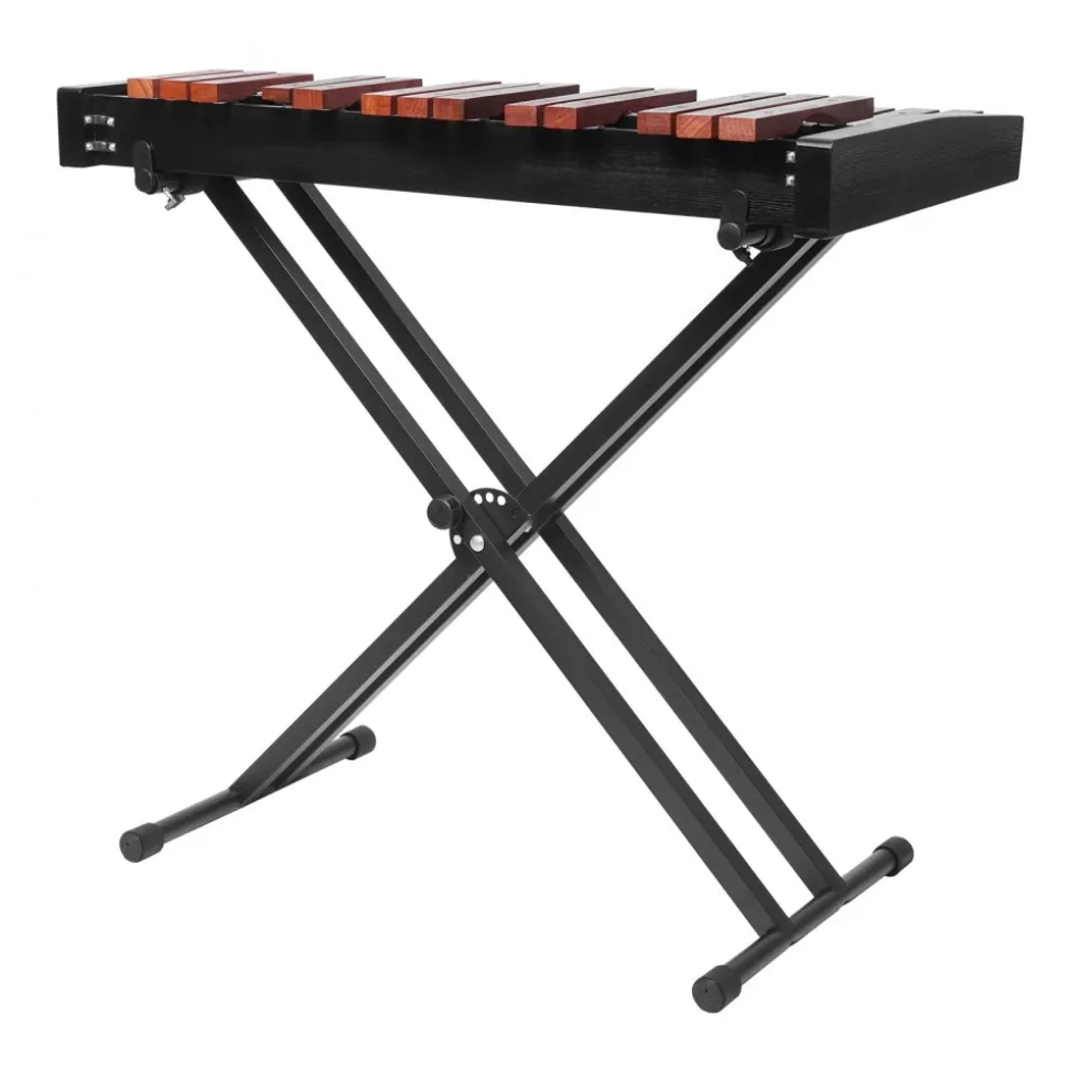 VEVOR Glockenspiel Xylophone, 32 Notes, Wooden Professional Xylophone Percussion Instrument, with Height Adjustable Stand, 4 Mallets, Carrying Bag, Beginner Musical Instrument Kit for Adults and Kids