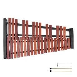 VEVOR Glockenspiel Xylophone, 32 Notes, Wooden Professional Xylophone Percussion Instrument, with Height Adjustable Stand, 4 Mallets, Carrying Bag, Beginner Musical Instrument Kit for Adults and Kids