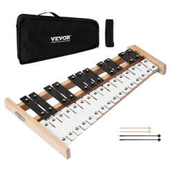 VEVOR Glockenspiel Xylophone, 27 Notes, Professional Xylophone Percussion Instrument, with Metal Keys, Includes 4 Mallets, Carrying Bag, Beginner Musical Instrument for Adults and Kids Music Teaching