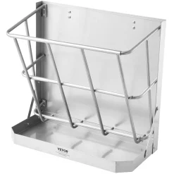 VEVOR Goat Hay Feeder, 21 Gallons Large Capacity, 2 in 1 Hay and Grain Feeder, Wall Mounted Livestock Feeder with Feed Tray, Multiple Sided Goat Hay Rack, Sturdy Steel Hay Rack for Sheep Horses