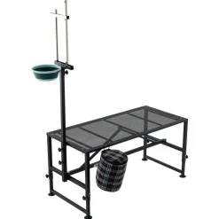 VEVOR Goat Milking Stand, 600 lbs Heavy Duty Goat Stand with Feed Bin, Adjustable Headpiece & Tool Basket, Stanchion for Grooming & Hoof Trimming, Metal Livestock Platform for Sheep, 51