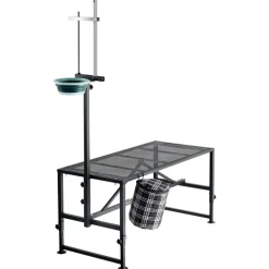 VEVOR Goat Milking Stand, 600 lbs Heavy Duty Goat Stand with Feed Bin, Adjustable Headpiece & Tool Basket, Stanchion for Grooming & Hoof Trimming, Metal Livestock Platform for Sheep, 51