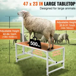VEVOR Goat & Sheep Stand, 47x23 inch Livestock Stand, Metal Livestock Milking and Shearing Stand 21