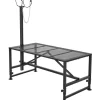 VEVOR Goat & Sheep Stand, 47x23 inch Livestock Stand, Metal Livestock Milking and Shearing Stand 21" to 33" Adjustable Height, with Headpiece and Nose Loop, 500lbs Loading Weight, Black