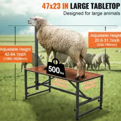 VEVOR Goat & Sheep Stand, 47x23 inch Livestock Stand, Metal Livestock Milking and Shearing Stand 21