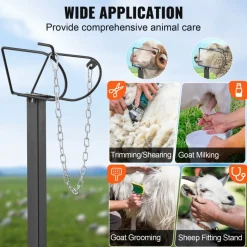 VEVOR Goat & Sheep Stand, 51x23 inch Livestock Stand, Metal Livestock Milking and Shearing Stand 21