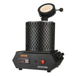 VEVOR Gold Melting Furnace, 1350W, 2102 ℉ Max Temperature, Digital Electric Melting Furnace with 1 kg and 3 kg Ceramic Crucibles, Crucible Tongs, and Gloves, for Gold, Silver, Aluminum, Copper