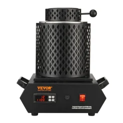 VEVOR Gold Melting Furnace, 1350W, 2102 ℉, PID Digital Electric Melting Furnace with 1 kg and 3 kg Ceramic Crucibles, Insulated Gloves, Crucible Tongs and Tray, for Gold, Silver, Aluminum, Copper