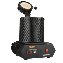VEVOR Gold Melting Furnace, 1350W, 2102 ℉, PID Digital Electric Melting Furnace with 1 kg and 3 kg Ceramic Crucibles, Insulated Gloves, Crucible Tongs and Tray, for Gold, Silver, Aluminum, Copper