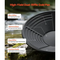 VEVOR Gold Panning Kit, 10 in and 14 in Pans, 19 PCS Portable Prospecting Equipment Kit with Classifier Sieves, Sand Magnet, Rock Pick, Scoops, Backpack, and Accessories, for Outdoor Gold Recovery