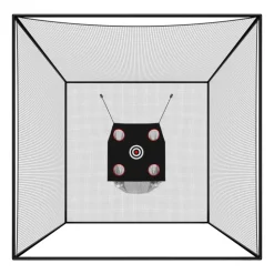 VEVOR Golf Batting Cage, 10 x 10 x 10 FT Golf Cage, Driving Hitting Cages with 3-Ply Knotless Polyester, Golfs Target & 9-Hole Baseball Target, Golfs Hitting Net for Indoor, Outdoor, Backyard
