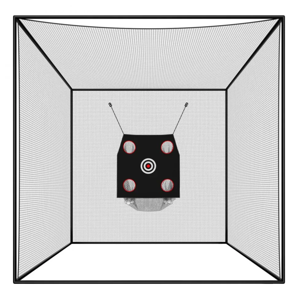 VEVOR Golf Batting Cage, 10 x 10 x 10 FT Golf Cage, Driving Hitting Cages with 3-Ply Knotless Polyester, Golfs Target & 9-Hole Baseball Target, Golfs Hitting Net for Indoor, Outdoor, Backyard