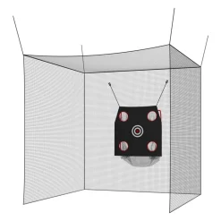 VEVOR Golf Batting Cage, 10 x 10 x 10 FT Golf Cage, Driving Hitting Cages with 3-Ply Knotless Polyester, Golfs Target & 9-Hole Baseball Target, Golfs Hitting Net for Indoor, Outdoor, Backyard