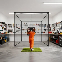 VEVOR Golf Batting Cage, 10 x 10 x 10 FT Golf Cage, Driving Hitting Cages with 3-Ply Knotless Polyester, Golfs Target & 9-Hole Baseball Target, Golfs Hitting Net for Indoor, Outdoor, Backyard