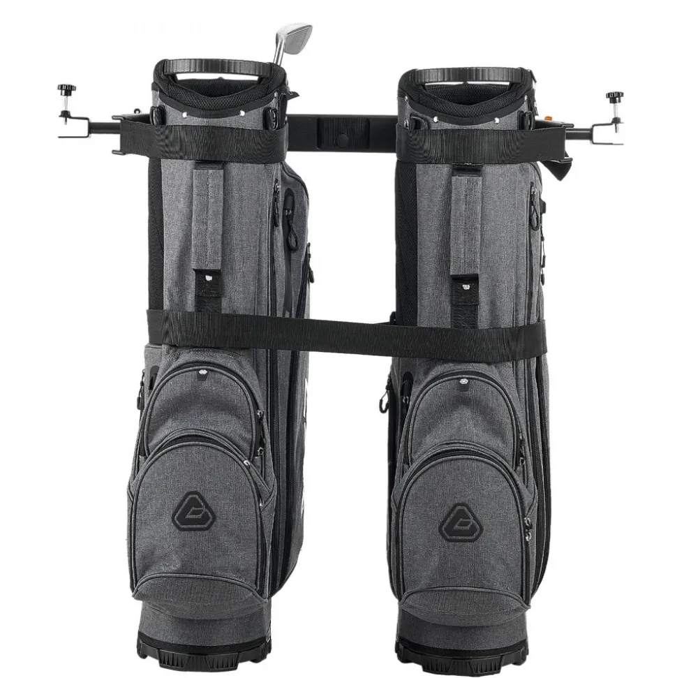 VEVOR Golf Cart Bag Holder, 53.9 x 7.7 x 2.4 Inch, Compatible with Most 2+2 Golf Cart Rear Seat with 1.2-Inch Square Tubes, Adjustable Rear Seat Carts Club Holder with Strap, No Drilling Required