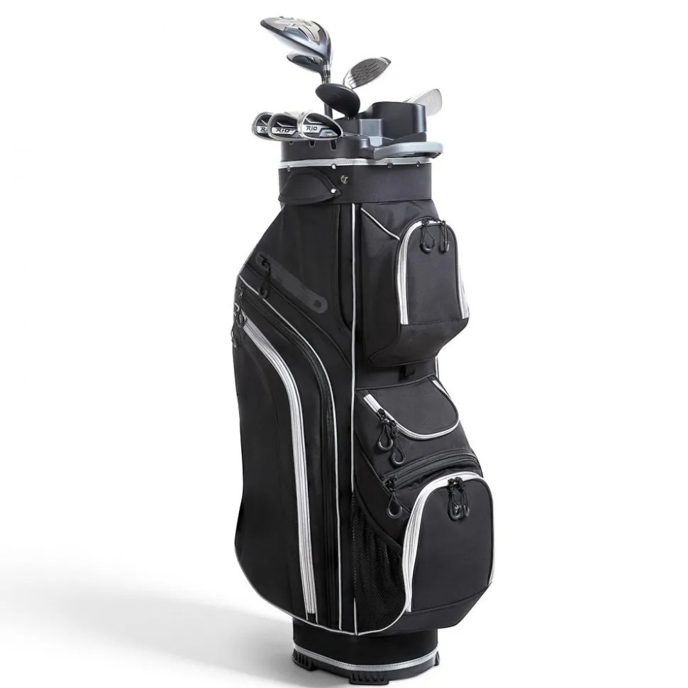 VEVOR Golf Cart Bag, 14 Way Top Divider Organizer, Golf Club Bag with Full-length Divider, Storage Pockets, Shoulder Strap, Rain Hood, Smooth Zippers, High-Strength 900D Polyester for Men & Women