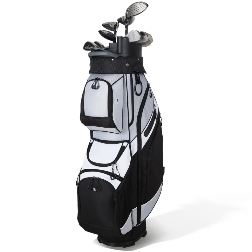 VEVOR Golf Cart Bag, 14 Way Top Divider Organizer, Golf Club Bag with Full-length Divider, Handles, Storage Pockets, Shoulder Strap, Rain Hood, Smooth Zippers, Lightweight Polyester for Men & Women