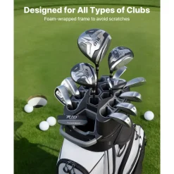 VEVOR Golf Cart Bag, 14 Way Top Divider Organizer, Golf Club Bag with Full-length Divider, Handles, Storage Pockets, Shoulder Strap, Rain Hood, Smooth Zippers, Lightweight Polyester for Men & Women