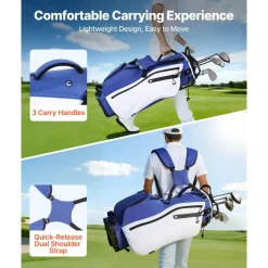 VEVOR Golf Cart Bag, 7 Way Top Divider Organizer, Club Stand Bag with Full-length Divider, Handles, Dual Support Legs, Storage Pockets, Dual Shoulder Straps, Rain Hood, Lightweight for Men and Women