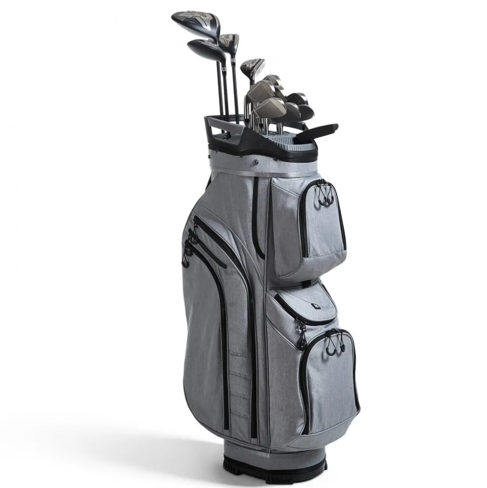 VEVOR Golf Cart Bag, 15 Way Top Divider Organizer, Golf Club Bag with Full-length Divider, Rain Hood, Storage Pockets, Shoulder Strap, High-Strength Polyester, Silicone Head Protection for Men & Women