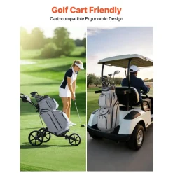 VEVOR Golf Cart Bag, 15 Way Top Divider Organizer, Golf Club Bag with Full-length Divider, Rain Hood, Storage Pockets, Shoulder Strap, High-Strength Polyester, Silicone Head Protection for Men & Women