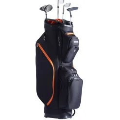 VEVOR Golf Cart Bag with 14 Way Organizer Divider Top, 36” 13 Pockets Premium Cart Bag, Durable Golf Bags with Handles & Dust Cover & Detachable Straps for Men & Women, Black & Orange
