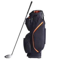VEVOR Golf Cart Bag with 14 Way Organizer Divider Top, 36” 13 Pockets Premium Cart Bag, Durable Golf Bags with Handles & Dust Cover & Detachable Straps for Men & Women, Black & Orange