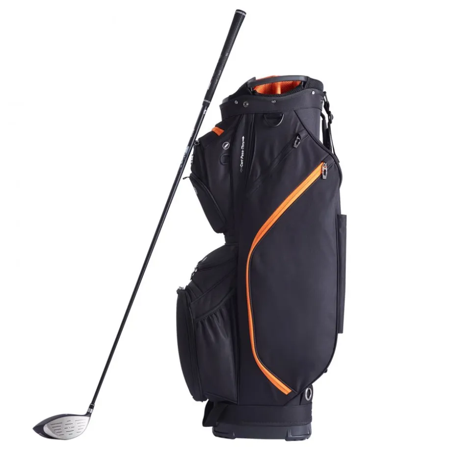 VEVOR Golf Cart Bag with 14 Way Organizer Divider Top, 36” 13 Pockets Premium Cart Bag, Durable Golf Bags with Handles & Dust Cover & Detachable Straps for Men & Women, Black & Orange