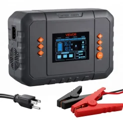 VEVOR Golf Cart Battery Charger 36V 18A and 48V 13A Smart Trickle Charger, for Lithium LiFePO4 Lead-Acid AGM/Gel/SLA Batteries, Plastic Shell, Multiple Protections, with LCD Display & Cooling Fan