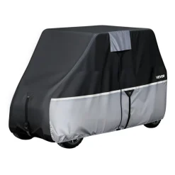 VEVOR Golf Cart Cover, Full Coverage 2+2/4 Passenger Golf Cart, 420D Waterproof Oxford Fabric Club Car Cover Fits Most Carts Club Car, Yamaha, EZGO, Honda, Silver-Coated Layer & Three Zipper Doors