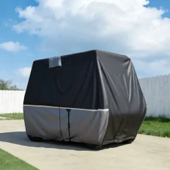 VEVOR Golf Cart Cover, Full Coverage 2+2/4 Passenger Golf Cart, 420D Waterproof Oxford Fabric Club Car Cover Fits Most Carts Club Car, Yamaha, EZGO, Honda, Silver-Coated Layer & Three Zipper Doors