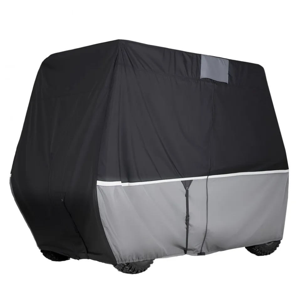 VEVOR Golf Cart Cover, Full Coverage 2+2/4 Passenger Golf Cart, 420D Waterproof Oxford Fabric Club Car Cover Fits Most Carts Club Car, Yamaha, EZGO, Honda, Silver-Coated Layer & Three Zipper Doors
