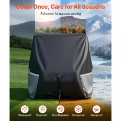 VEVOR Golf Cart Cover, Full Coverage 2+2/4 Passenger Golf Cart, 420D Waterproof Oxford Fabric Club Car Cover Fits Most Carts Club Car, Yamaha, EZGO, Honda, Silver-Coated Layer & Three Zipper Doors