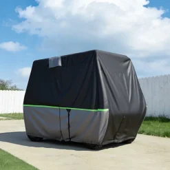 VEVOR Golf Cart Cover, Full Coverage 2+2/4 Passenger Golf Cart, 600D Waterproof Oxford Fabric Club Car Cover Fits Most Carts Club Car, Yamaha, EZGO, Honda, PU Coating & Three Zipper Doors