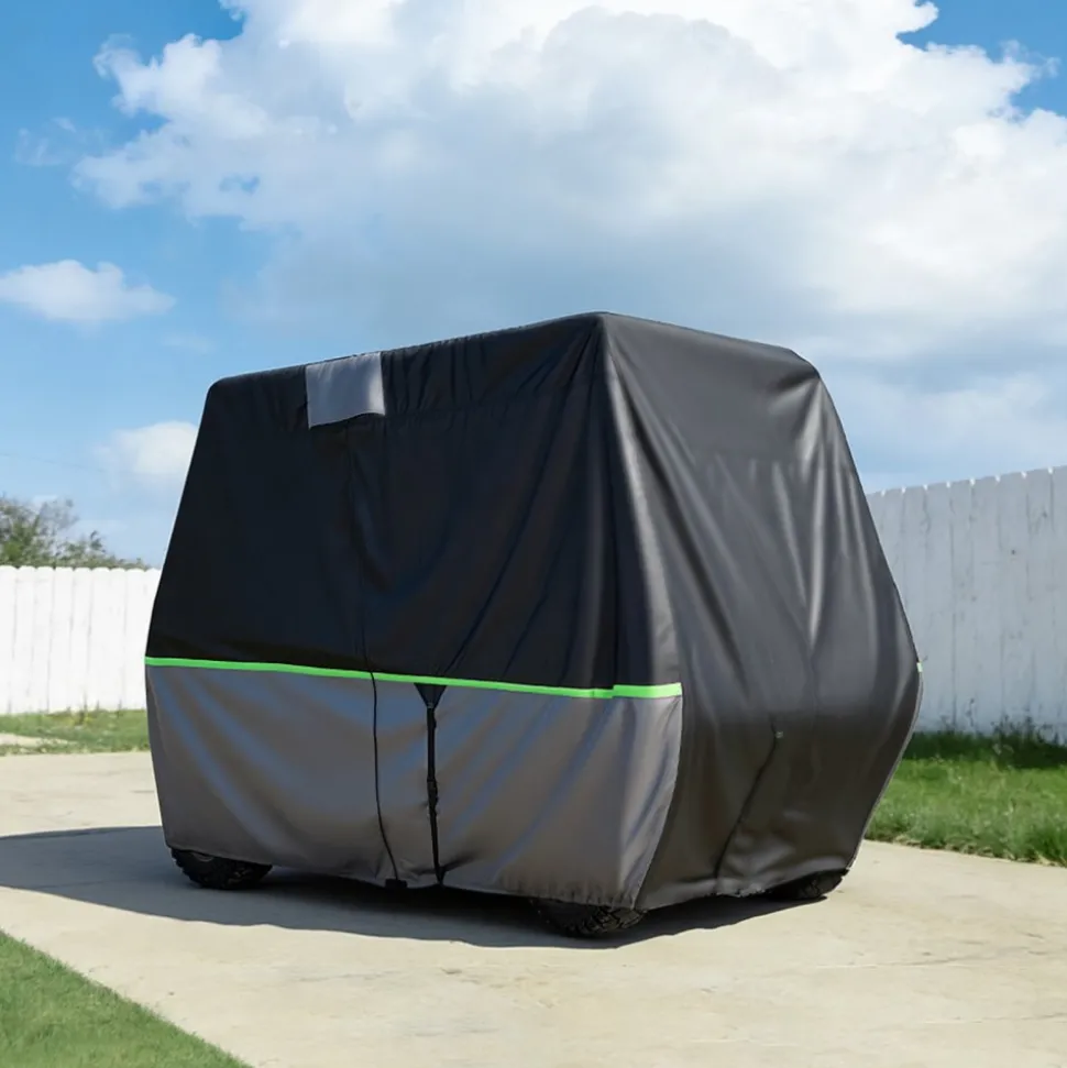 VEVOR Golf Cart Cover, Full Coverage 2+2/4 Passenger Golf Cart, 600D Waterproof Oxford Fabric Club Car Cover Fits Most Carts Club Car, Yamaha, EZGO, Honda, PU Coating & Three Zipper Doors