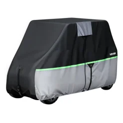VEVOR Golf Cart Cover, Full Coverage 2+2/4 Passenger Golf Cart, 600D Waterproof Oxford Fabric Club Car Cover Fits Most Carts Club Car, Yamaha, EZGO, Honda, PU Coating & Three Zipper Doors