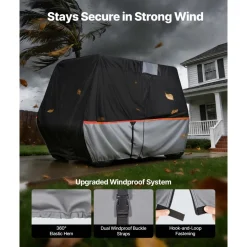 VEVOR Golf Cart Cover, Full Coverage 2+2/4 Passenger Golf Cart, 420D Waterproof Oxford Fabric Club Car Cover Fits Most Carts Club Car, Yamaha, EZGO, Honda, Silver-Coated Layer & Three Zipper Doors
