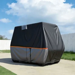 VEVOR Golf Cart Cover, Full Coverage 2+2/4 Passenger Golf Cart, 420D Waterproof Oxford Fabric Club Car Cover Fits Most Carts Club Car, Yamaha, EZGO, Honda, Silver-Coated Layer & Three Zipper Doors