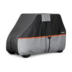 VEVOR Golf Cart Cover, Full Coverage 2+2/4 Passenger Golf Cart, 420D Waterproof Oxford Fabric Club Car Cover Fits Most Carts Club Car, Yamaha, EZGO, Honda, Silver-Coated Layer & Three Zipper Doors