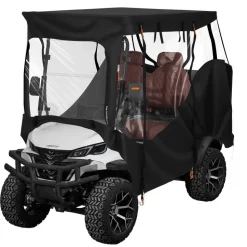 VEVOR Golf Cart Cover, Visible Full-Enclosure 2&2+2 Passenger Golf Cart, 600D Waterproof Oxford Fabric Club Car Cover Fits Most Carts Club Car, Yamaha, EZGO, Honda, PVC Coating & Windproof Hook Design