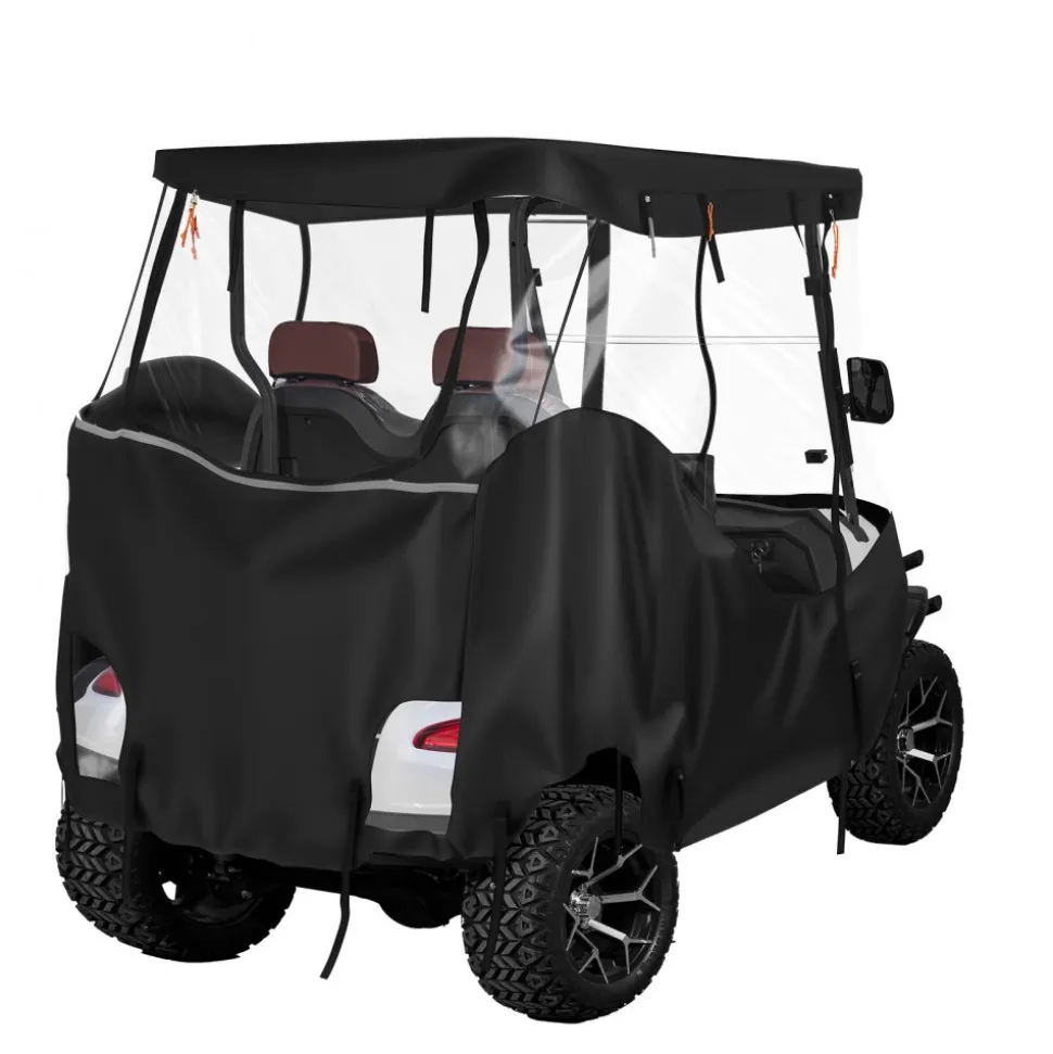 VEVOR Golf Cart Cover, Visible Full-Enclosure 2&2+2 Passenger Golf Cart, 600D Waterproof Oxford Fabric Club Car Cover Fits Most Carts Club Car, Yamaha, EZGO, Honda, PVC Coating & Windproof Hook Design