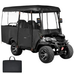 VEVOR Golf Cart Cover, Visible Full-Enclosure 2+2/4 Passenger Golf Cart, 420D Waterproof Oxford Fabric Club Car Cover Fits Most Carts Club Car, Yamaha, EZGO, Honda, PVC Coating & Windproof Hook Design