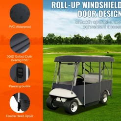 VEVOR Golf Cart Enclosure 86'', 4-Person Golf Cart Cover, 4-Sided Fairway Deluxe, 300D Waterproof Driving Enclosure with Transparent Windows, Fit for 4-Seat EZGO, Club Car, Yamaha Carts