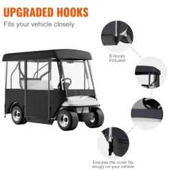 VEVOR Golf Cart Enclosure, Polyester Driving Enclosure, Club Car Covers Universal Fits for 2+2 Passenger Golf Carts, Sunproof and Dustproof Outdoor Cart Cover