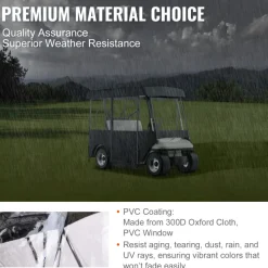 VEVOR Golf Cart Enclosure, Polyester Driving Enclosure, Club Car Covers Universal Fits for 2+2 Passenger Golf Carts, Sunproof and Dustproof Outdoor Cart Cover