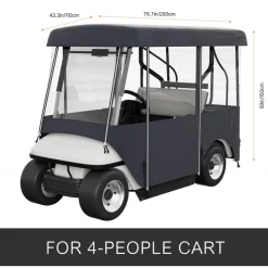 VEVOR Golf Cart Enclosure, Polyester Driving Enclosure, Club Car Covers Universal Fits for 2+2 Passenger Golf Carts, Sunproof and Dustproof Outdoor Cart Cover