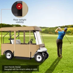 VEVOR Golf Cart Enclosure, with 4-Sided Fairway Deluxe, 300D Waterproof Driving Enclosure with Transparent Windows, Fit for 2+2 Seats Golf Carts (Roof Up to 78.7''L)