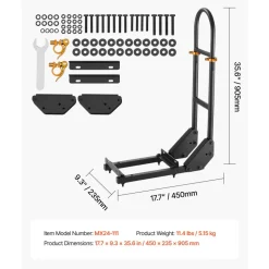 VEVOR Golf Cart Grab Bar, 17.7 x 9.3 x 35.6 Inch, Compatible with Most Golf Carts with Metal Footplates, No Modification Needed, 27.5 to 33.5 Inch Height Adjustable Carbon Steel Rear Seat Grab Bar